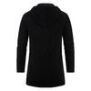 Men's Plus Size Hooded Mid-Length Fleece Knit Cardigan