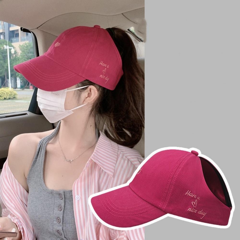 Sun Hat For Women Embroidered Baseball Cap Love Heart Design Cap Fashionable Hollow Top Baseball Cap For Weekend Outings
