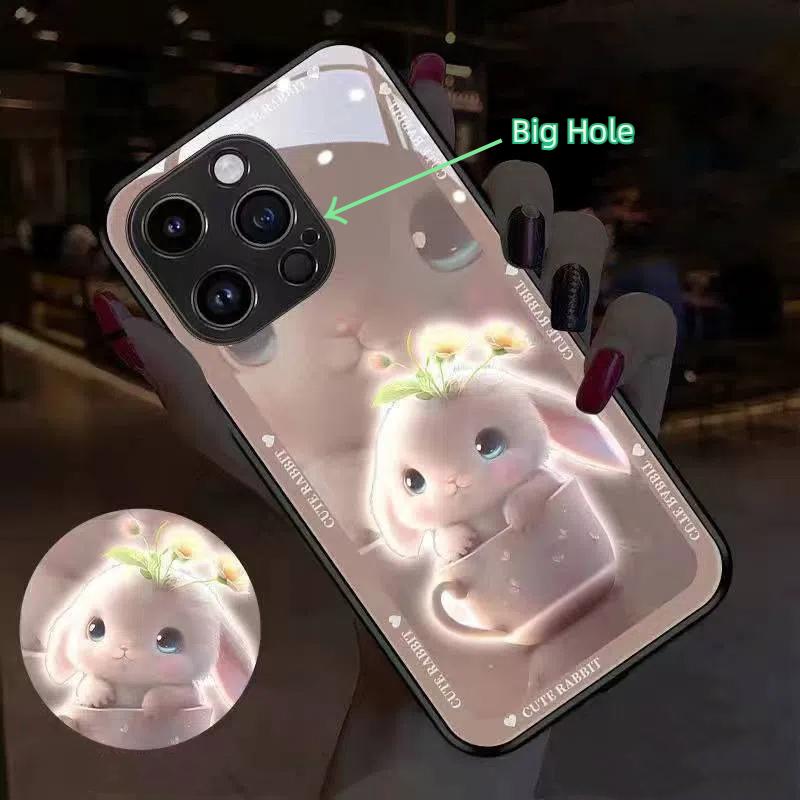 LED Phone Cover - Auto Flashing for Calls/Music with Tempered Glass Protection