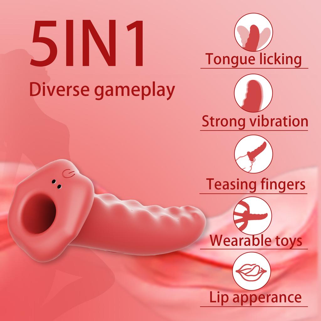 Tongue Silicone Penis Vibrator, Strap-On Tongue-Style Nipple and Clitoral Stimulator Masturbator, Female Adult Sex  Toy, Sex Toy