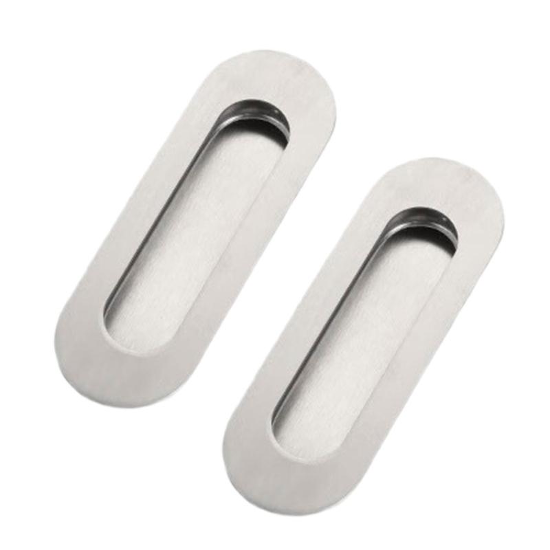 

Set of 2 Multipurpose Recessed Finger Pull Handles Household Decoration for Cabinet Drawers And Sliding Barn Door серебряный