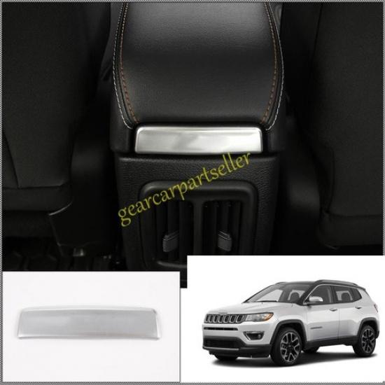 For Jeep Compass 17-2021 Matte Silver Center Console Armrest Box Rear Cover
