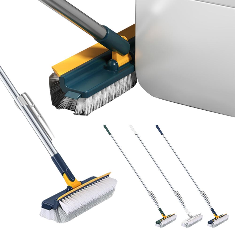 3-in-1 Bodenbürste Schrubber 180° drehbar Langer Griff Steife Borsten Bodenbürste zur Reinigung von Wandecken Terrassen Badezimmer Wanne Fliesen