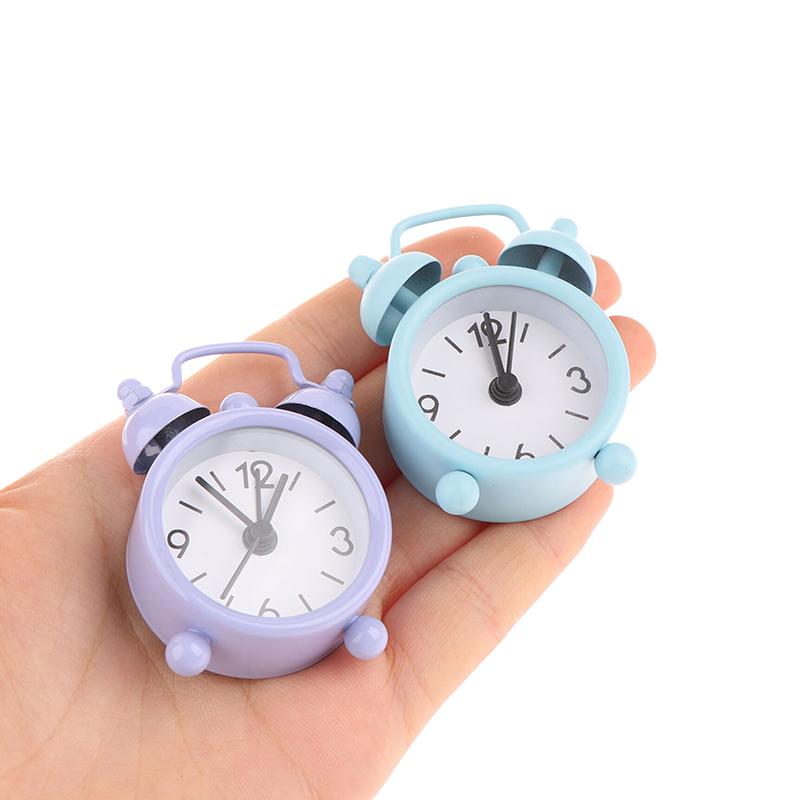 1Pc Creative Quartz Round Alarm Clock 4Cm Mini Metal Small Alarm Clock Portable Desktop Home Decoration