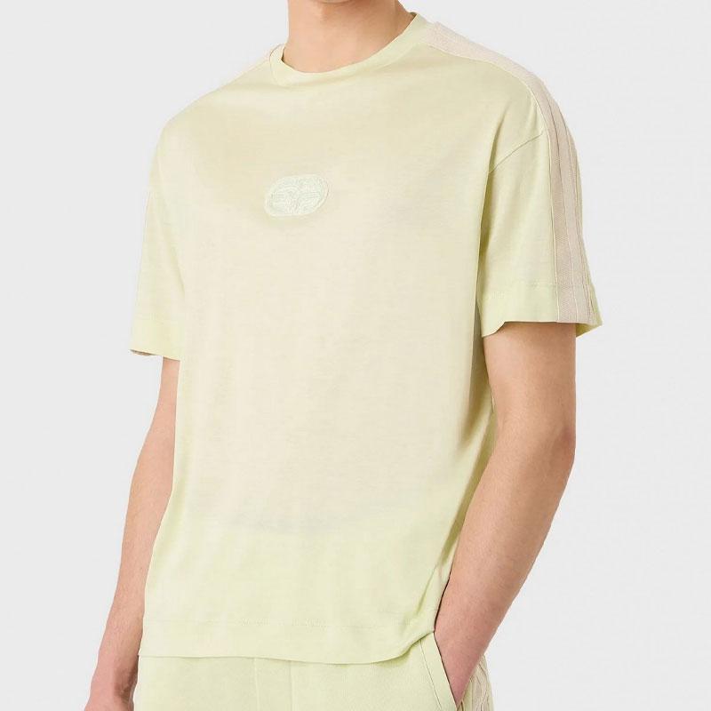 Emporio Armani Ss23 Solid Color Round Neck Logo Short Sleeve T-Shirt Men tops Light-Green 3R1TT6-1JUVZ-0594
