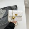 Fashion Bag Crossbody With Lingge Design And Chain Shoulder Strap Metal Ball
