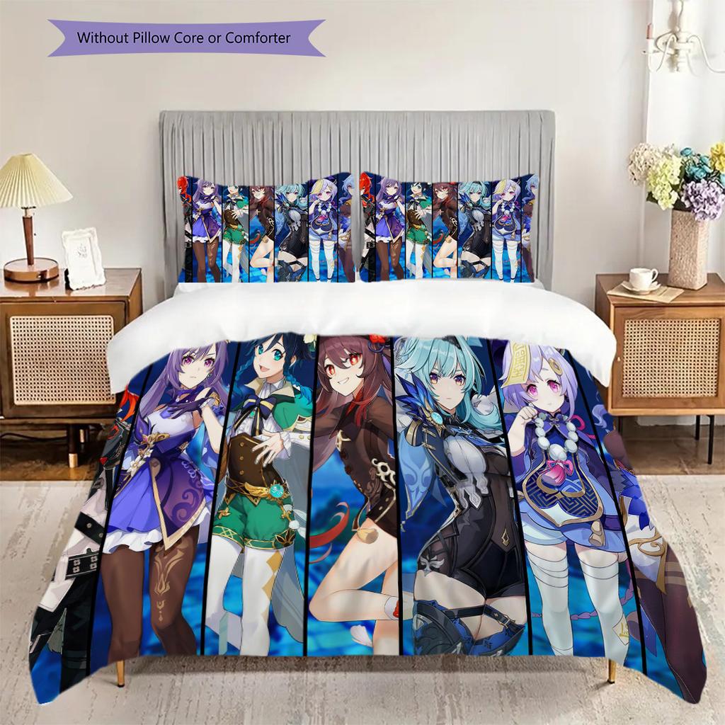 Genshin Impact Complete Character Visual Novel Bedding 1 Duvet Cover 2 Pillowcase Without Core Duvet Cover And Pillowcase