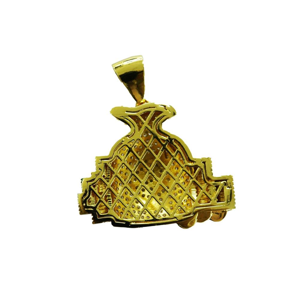 European and American Hip Hop Necklace Money Bag Hiphop Copper with Zircon USD Money Bag Men's and Women's Personalized Trendy Brand Accessories