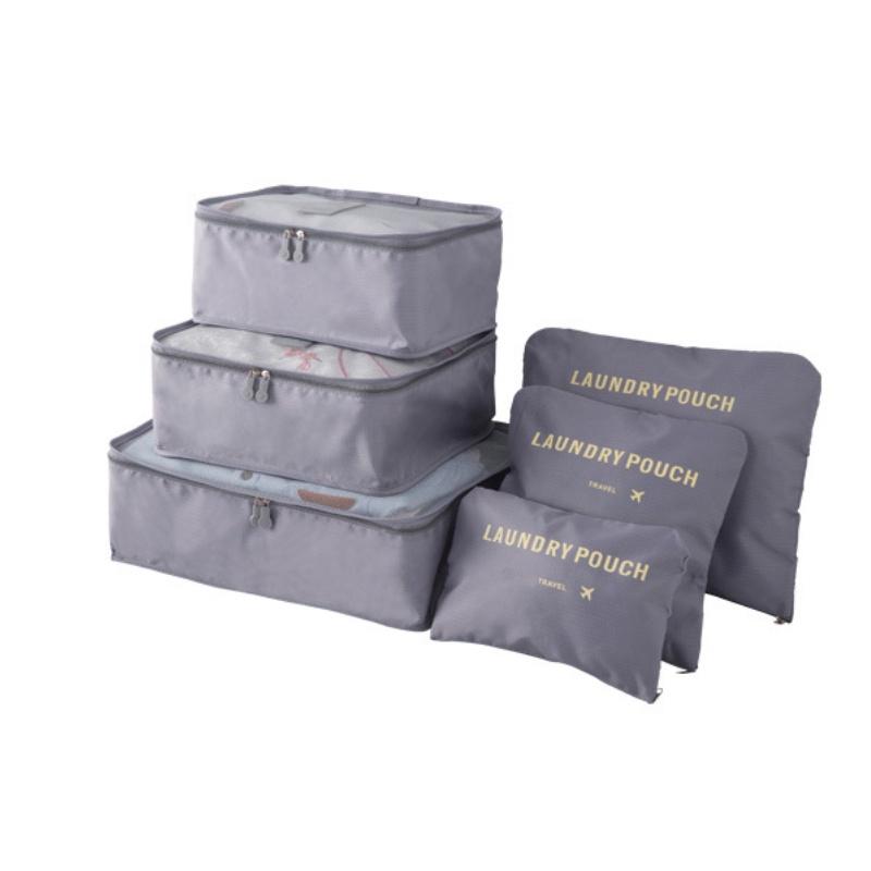Qx Oxford Cloth Travel Storage Bag Suitcase Set Of 6 For Clothes And Underwear
