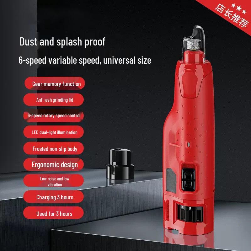 Pet Nail Grinder with Light: 6-Gear Dustproof Silent Electric Clippers