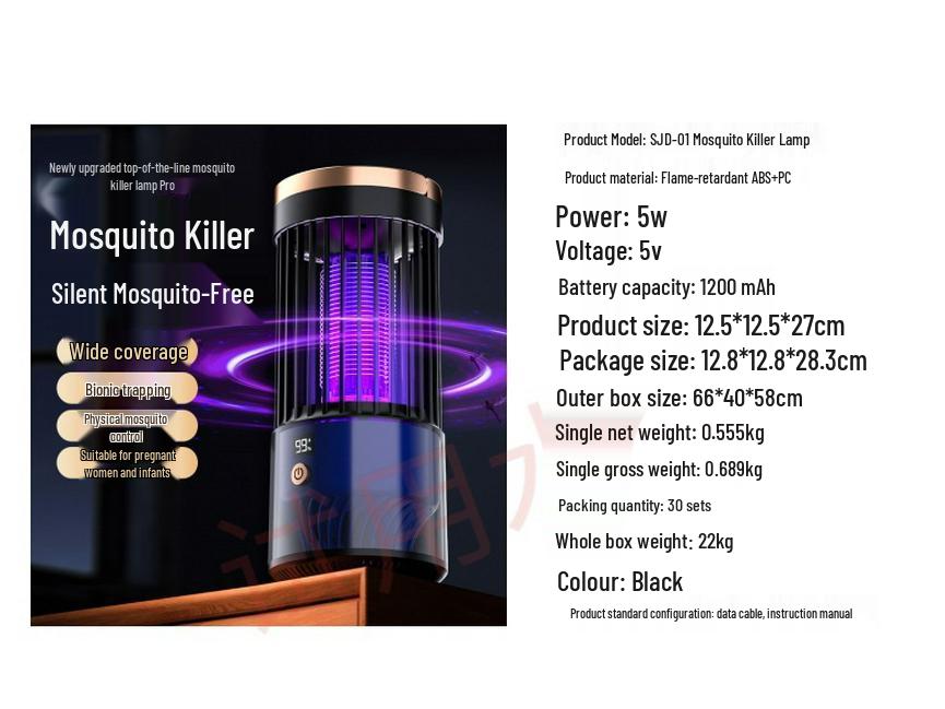 2025 Triple Grid Purple Light Mosquito Killer Lamp & Swatter