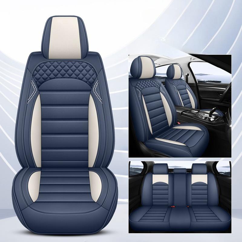5-Seat Faux Leather Full Coverage Car Seat Covers, All-Season Wear-Resistant & Breathable, Soft Comfort with 3D Side Wing Design, Adjustable Rear Seat
