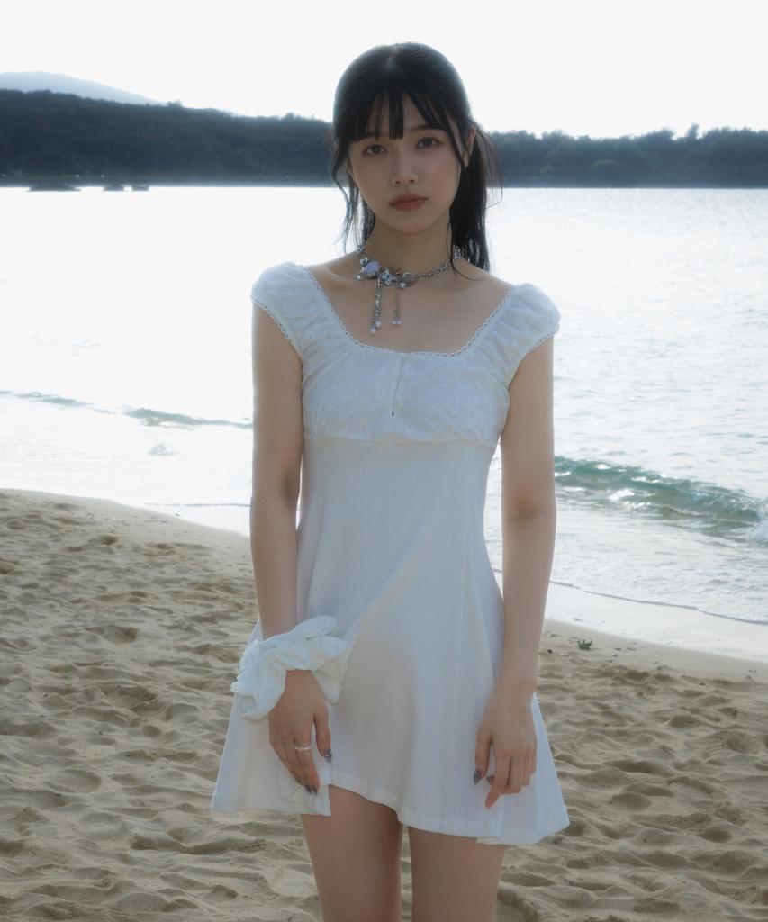 ROSEFRANTZ Flower Punching Mini Dress [Ivory]