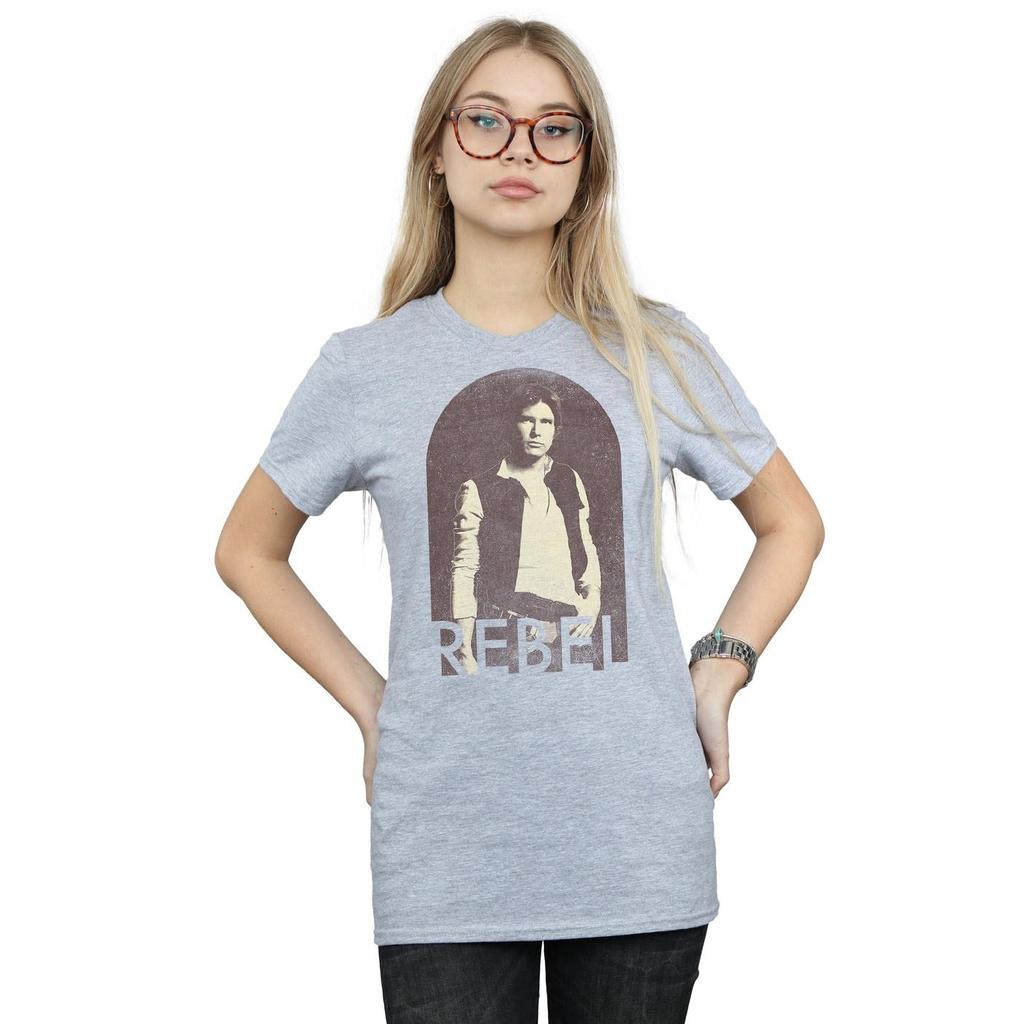 Star Wars Womens/Ladies Han Solo Rebel Cotton Boyfriend T-Shirt