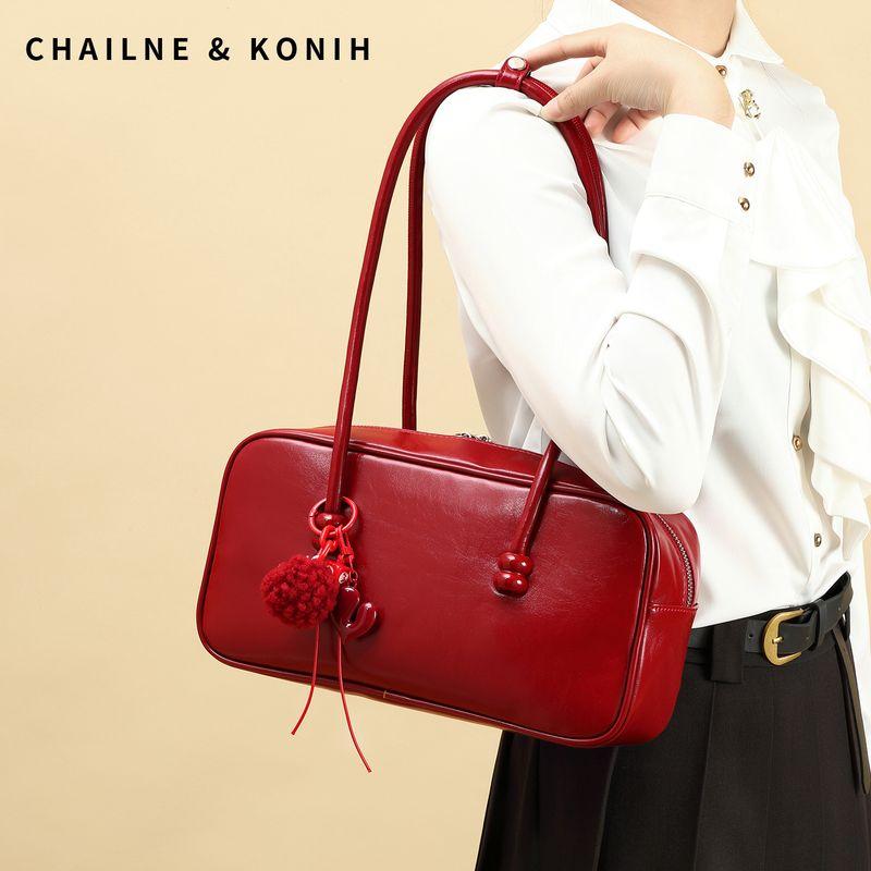 

Niche Red Bag Boston Bowling Bag Large Capacity Wedding Bag Women Bridal Bag Daily Available Wedding Gift Red