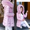 Women Hooded Outwear Warm Coat Long Thick  Collar Cotton Slim Jacket