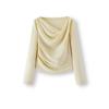 Semir Women's Asymmetrical Cowl Neck Off-Shoulder Slim Fit T-shirt