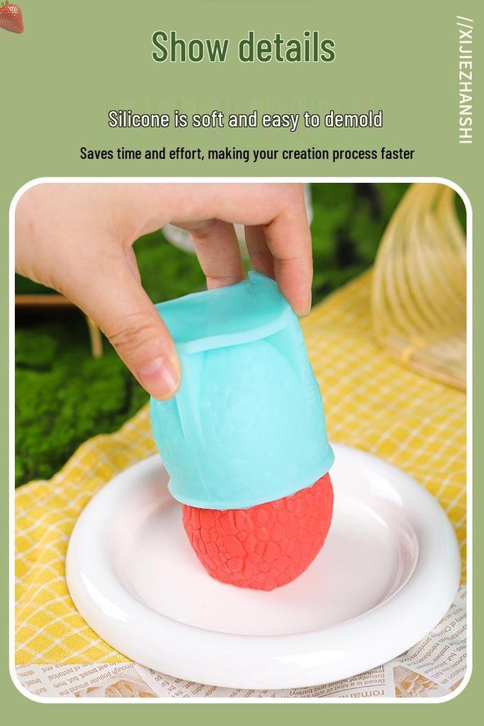 Food-Grade 3D Strawberry Ice Cream & Fruit Mousse Silicone Mold