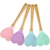 4pcs Heart-shaped Silicone Spoon Convenient Kitchen Utensils for Soup and Salad Mixing Spoons for Household Cooking Lightweight and Easy to Store