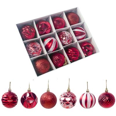 12Pcs 6cm Red Christmas Ball Ornaments Xmas Tree Decorations Display Baubles