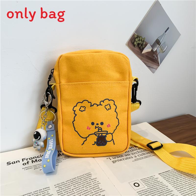 Summer Canvas Phone Bag With Contrast Print Small Purse For Casual Outings