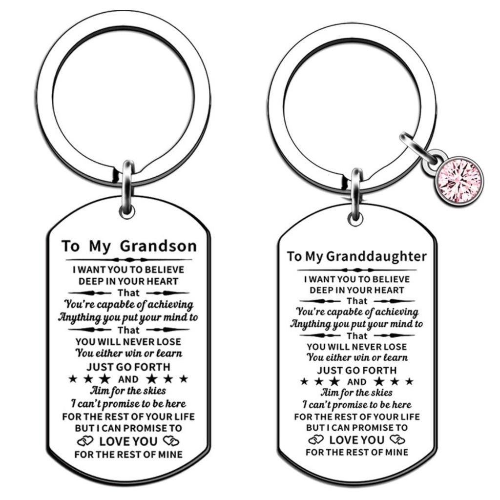 Edelstahl-Schlüsselanhänger Großhandel Für Vatertags- und Muttertagsgeschenk Tante und Neffe Moderner und einfacher Stil