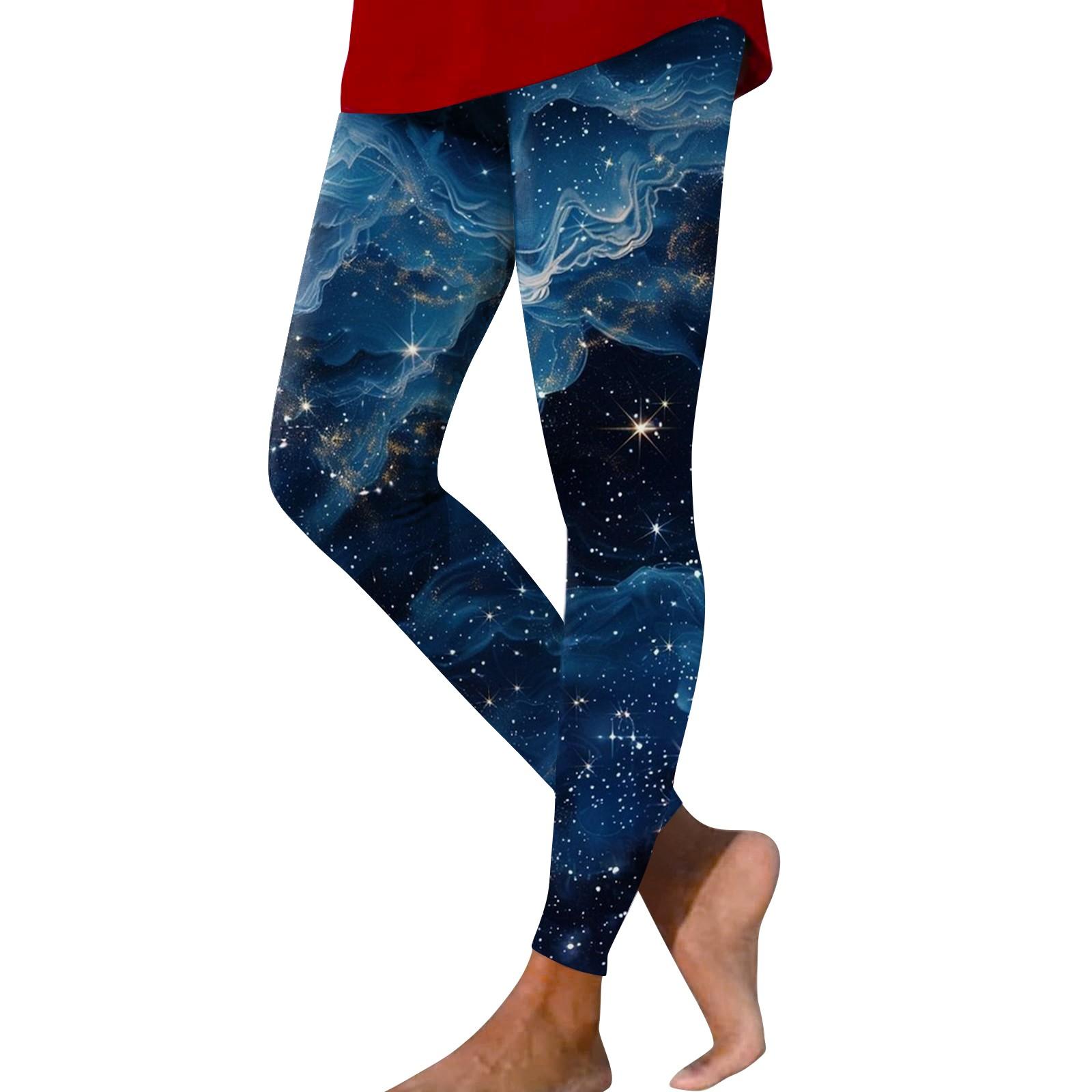 

Женские модные облегающие эластичные повседневные брюки для йоги с принтом и эластичной талией XXXL тёмно-синий