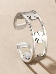 Wholesale High End Waterproof Three-dimensional M Letter Hollow Stainless Steel Finger Ring Trendy for Women Personalize Jewelry