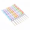 9pcs Knitting Hooks Soft Pottery Handle Aluminum Knitting Needles Set Handmade Crafts Comfortable Grip for DIY Scarves Gloves