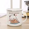 Funny Mugs Coffee Cups Cartoon Milk Mocha Bear Boob and Doodle Enamel Cup Mug Mug for Tea Drinkware Personalized Beer Travel Bar