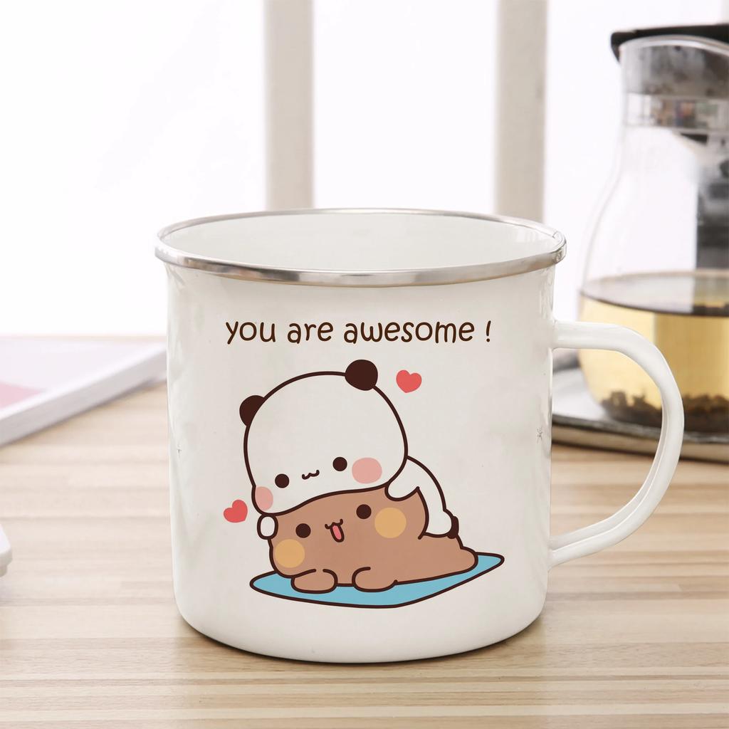 Funny Mugs Coffee Cups Cartoon Milk Mocha Bear Boob and Doodle Enamel Cup Mug Mug for Tea Drinkware Personalized Beer Travel Bar