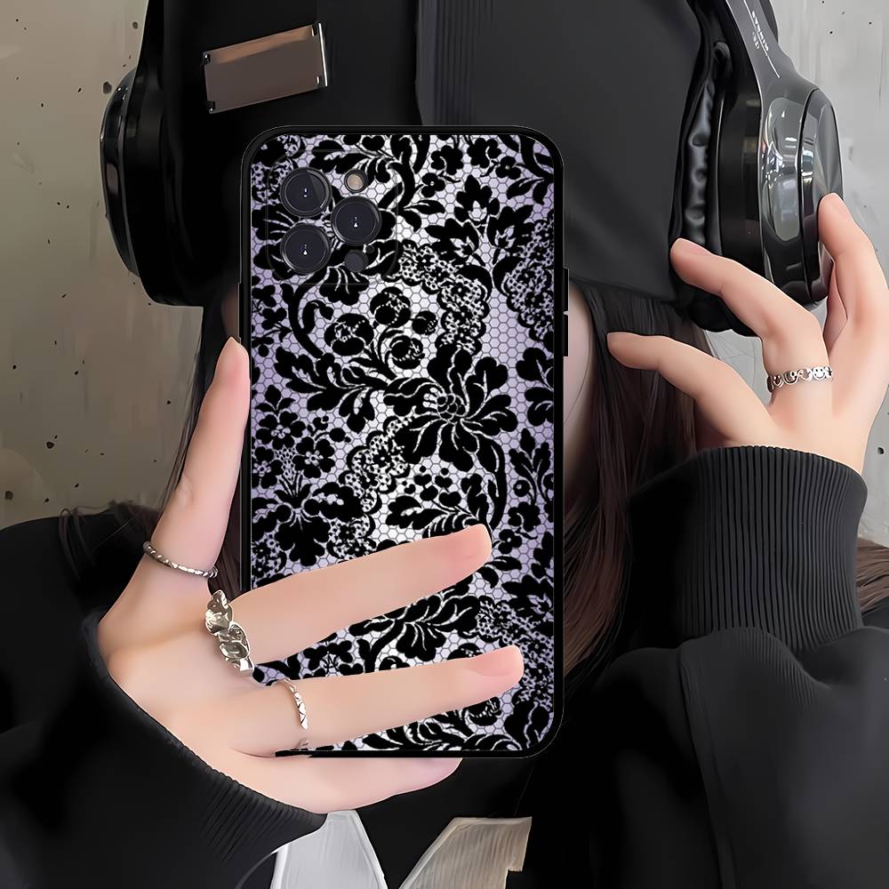 Lace Style Cool Girl Phone Case For IPhone 16 17 Air 15 14 13 12 11 Pro Max 16E Plus Fundas