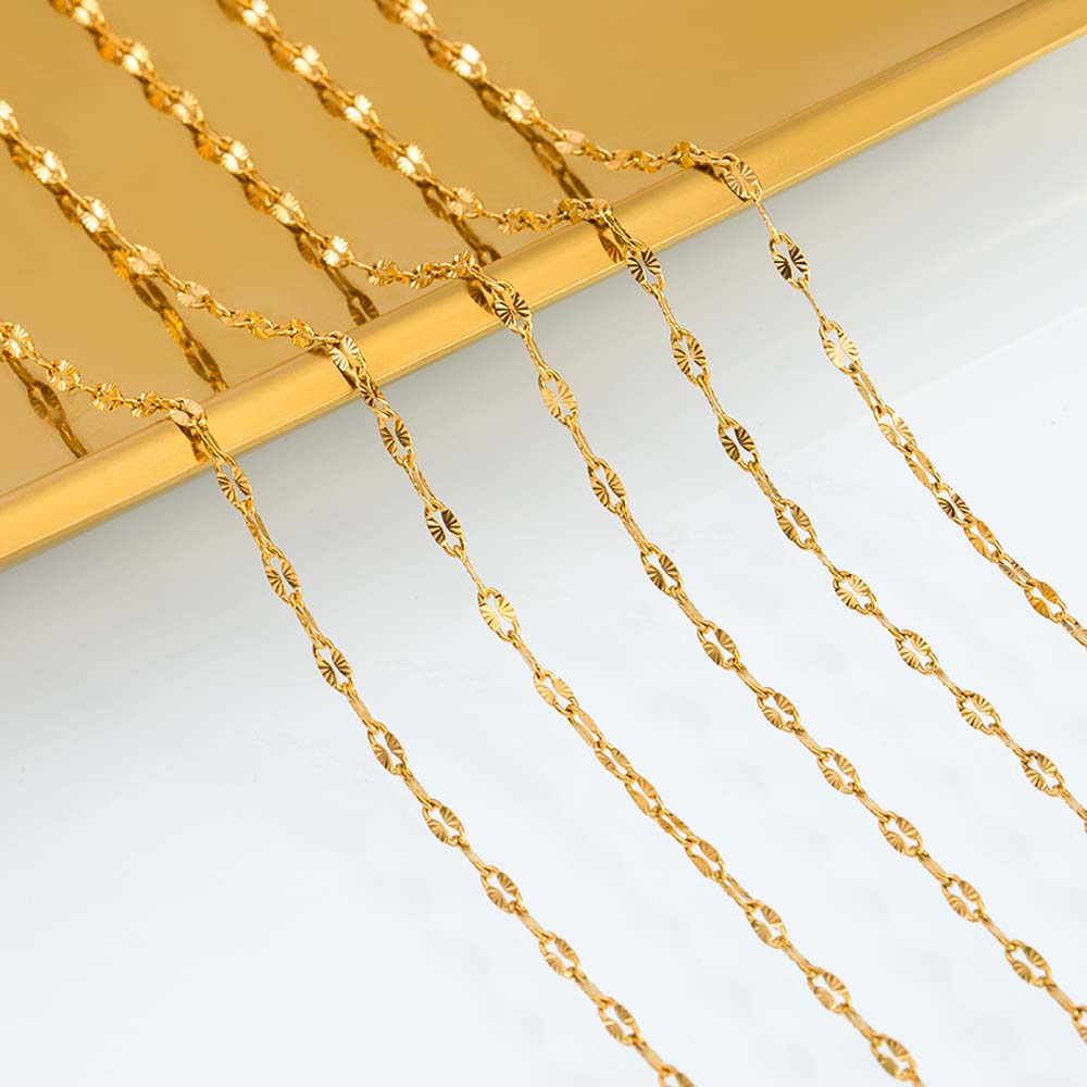2Meters Multi-Size Stainless Steel Sunflower Thin Chain Radial Lines O Shape Chain Jewelry Making DIY Necklace Bracelet Supplies