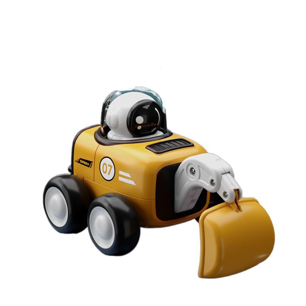 Excavator Childrens Cartoon Toy Car Bulldozer Whistle Astronaut Inertial Car  Summer Beach