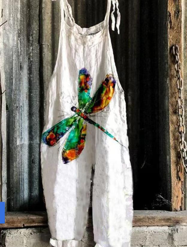 2025 Summer Retro Print Wide-Leg Women's Jumpsuit