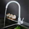 Oatmeal White Kitchen Swivel Faucet Stainless Steel Vegetable-Washing Basin Modern Minimalist Countertop Sink Hot-Cold Tap Large