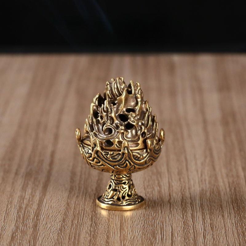 

Retro Alloy Incense Burner Rod Frame Three Leg Hollow Mini Sandalwood Incense Burner Home Decoration