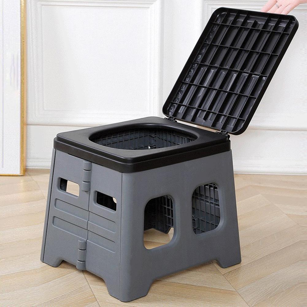 Portable Camping Toilet with Lid Portable Folding Toilet Multifunctional Folding Truck Toilet for Camping Travel