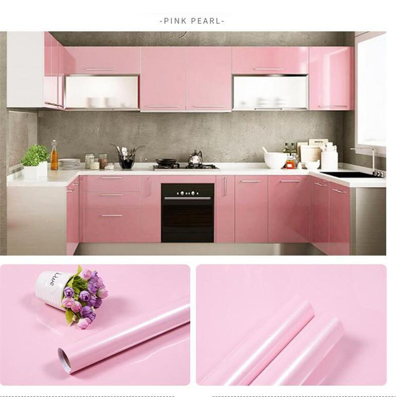 Thicken PVC Stoving Varnish DIY Self Adhesive WallPaper Furniture Renovation Stickers Kitchen Waterproof Decorative Film