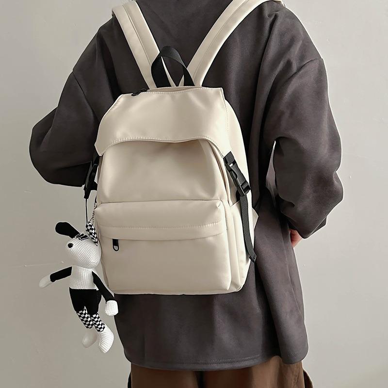 Casual fashion solid color backpack new college student schoolbag going out travel backpack