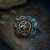 Vintage Gothic Clown Ring Men Women Adjustable Open Band Sterling Geometric Skull Design Handmade Statement