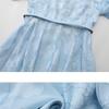 2026 Spring/Summer New Arrival Long Lantern Sleeve Short Dress for Women Vintage 3D Floral Jacquard Single-breasted Slim A-line Mini Dress