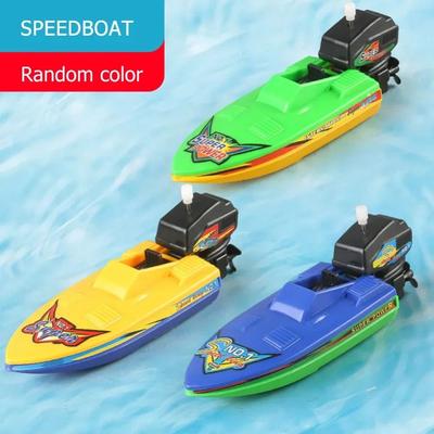 Speed Boat Ship Motorboat Clockwork Toys Small Steamboat Children Bath Toys  Kids