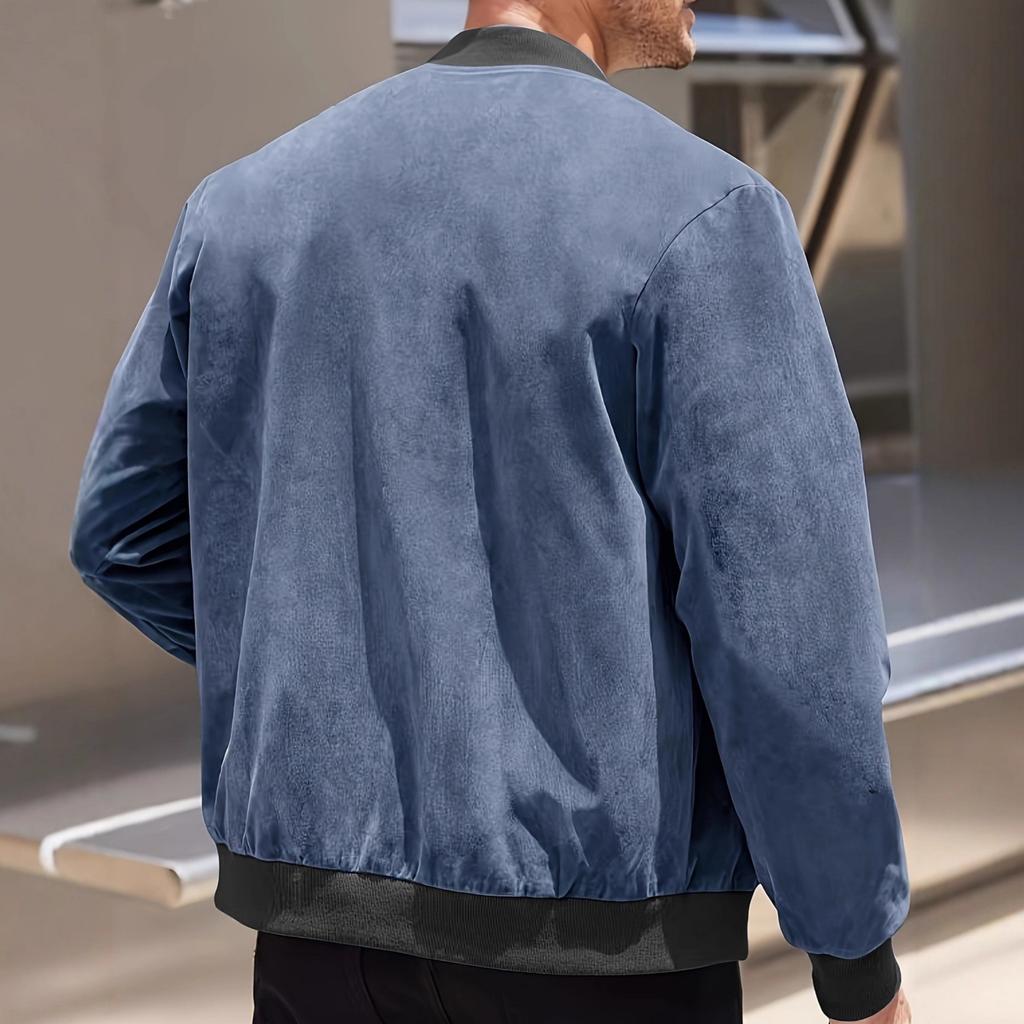 Höstpilotjacka, Herr Casual Mocka Fleece Dragkedja Ståkrage Topp