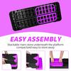 Aerobic Exercise Step Adjustable Stepper Platform for Step Up, 68.5cm/27" Step Deck with 10cm/4",15cm/6",20cm/8" Adjustable Height Risers (Purple)
