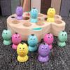 Children's Wooden Kitten Magnetic Fishing Set Toy1-2-3Year-Old Boys and Girls Educational Fishing
