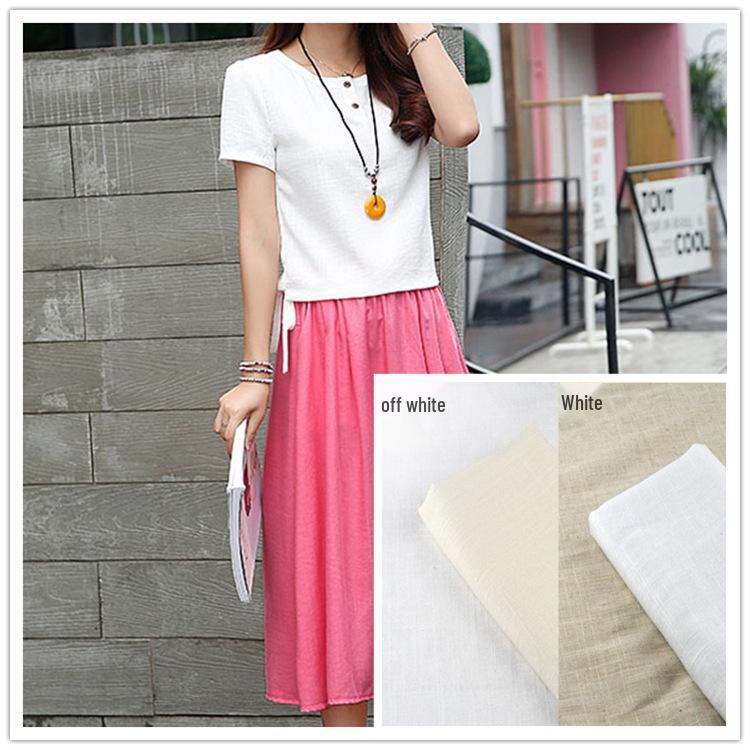 

Off-White Linen Cotton Stretch Shirt Fabric, 20*20+40D, 50*52, Digital Print Capable Base Fabric Price