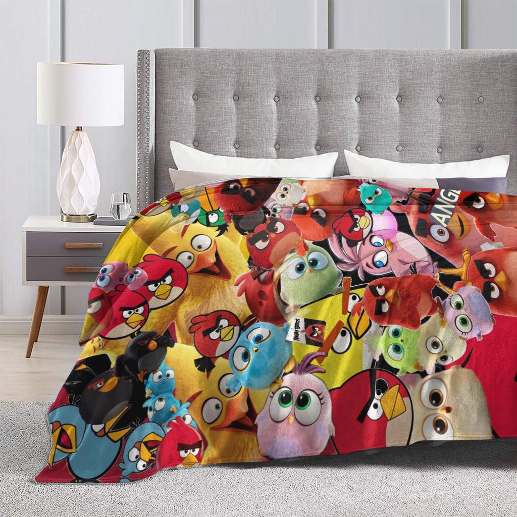 Angrys-birds Shooting Game Blanket Soft Coral Fleece Plush Healing Gifts Throw Blanket Rug Piece