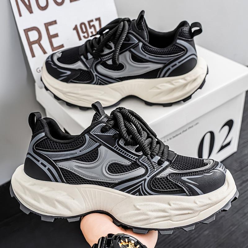 Platform Casual Versatile Lace-up Student Sneakers Men's Outdoor Sneakers New Retro Dad Shoes