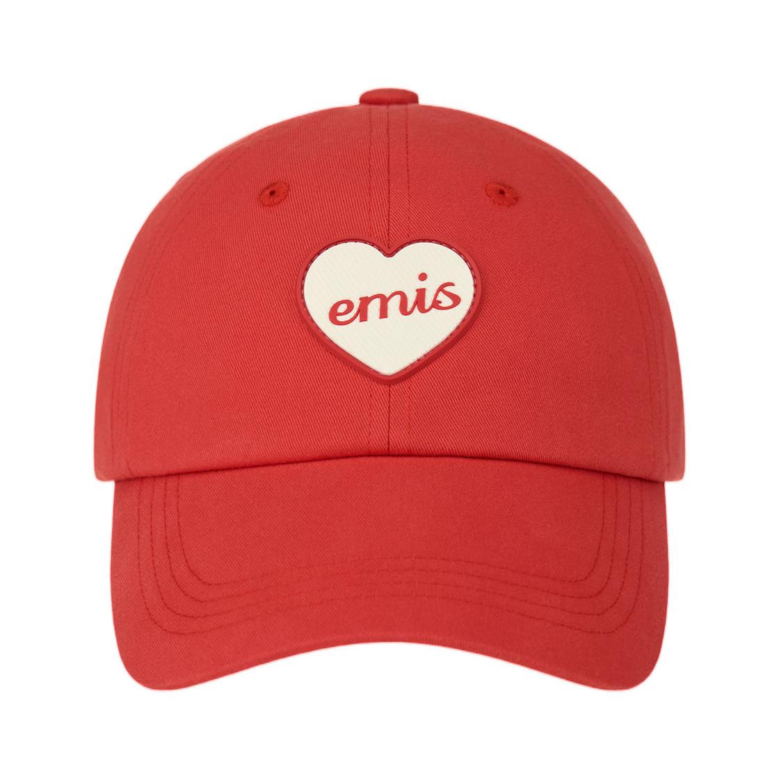 EMIS Heart Rubber Patch Ball Cap Red ONE SIZE